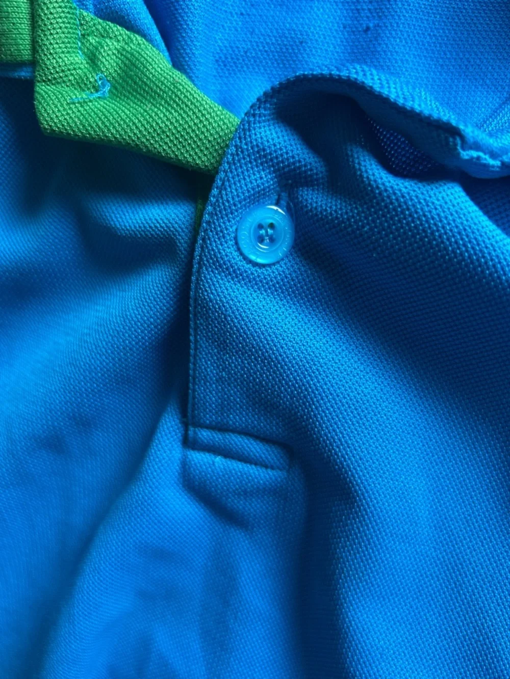 Lacoste Bright Blue Polo with Green Trim - Picture 8 of 9